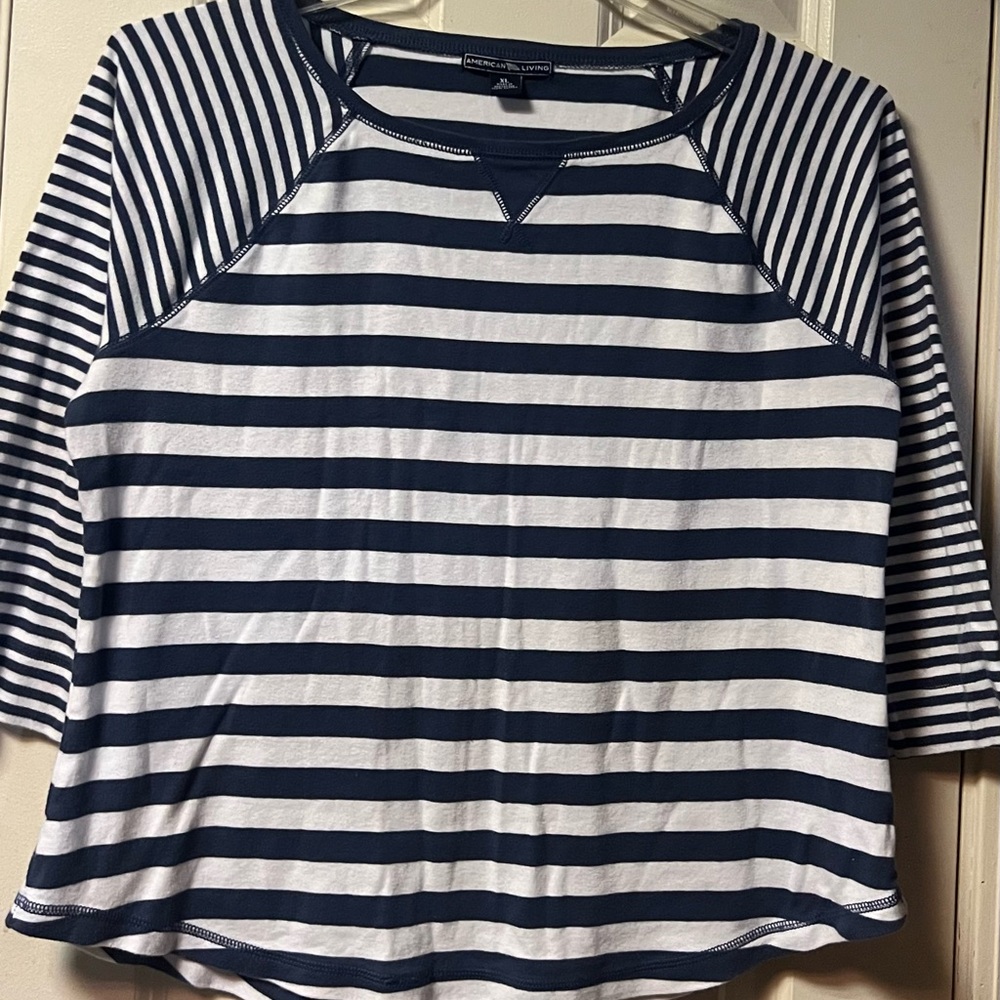 American Living ~ Women’s ~ Top ~ XL ~ Blouse ~ Cotton ~ Striped